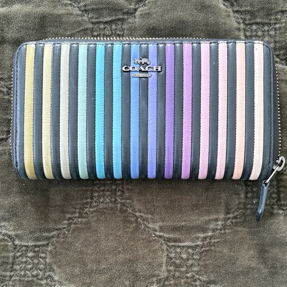 Coach Rainbow Ombré Zip Wallet
